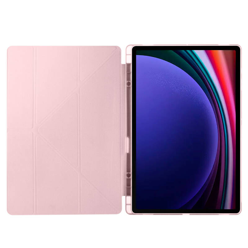 Galaxy Tab S9 Ultra Kılıf Zore Tri Folding Kalem Bölmeli Standlı Kılıf - 19