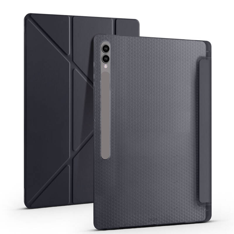 Galaxy Tab S9 Ultra Kılıf Zore Tri Folding Kalem Bölmeli Standlı Kılıf - 2