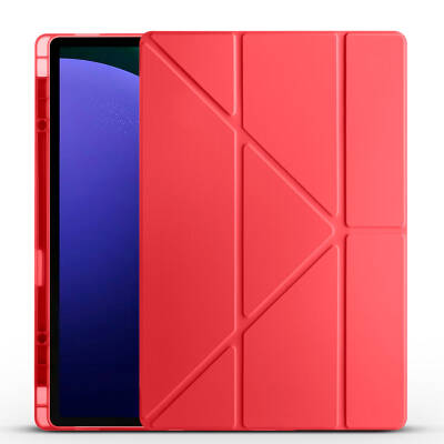 Galaxy Tab S9 Ultra Kılıf Zore Tri Folding Kalem Bölmeli Standlı Kılıf - 14