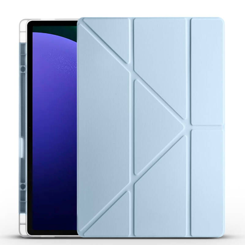 Galaxy Tab S9 Ultra Kılıf Zore Tri Folding Kalem Bölmeli Standlı Kılıf - 13