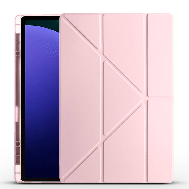 Galaxy Tab S9 Ultra Kılıf Zore Tri Folding Kalem Bölmeli Standlı Kılıf - 12