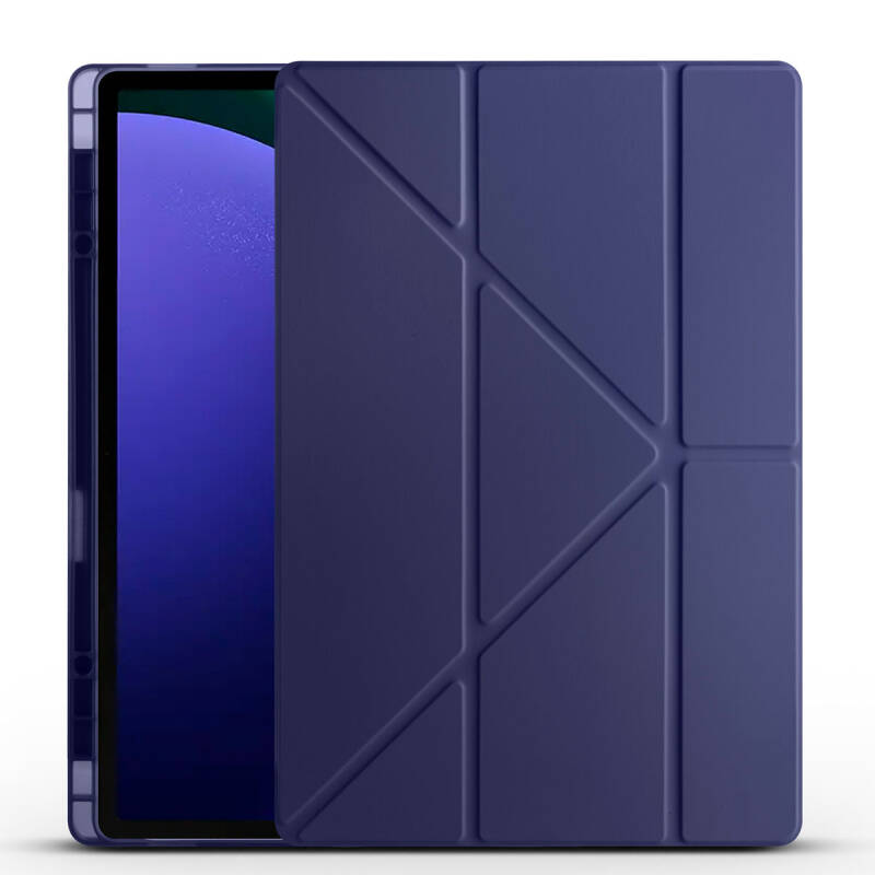 Galaxy Tab S9 Ultra Kılıf Zore Tri Folding Kalem Bölmeli Standlı Kılıf - 11