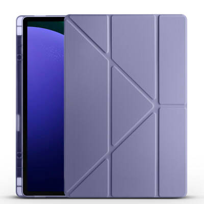 Galaxy Tab S9 Ultra Kılıf Zore Tri Folding Kalem Bölmeli Standlı Kılıf - 10