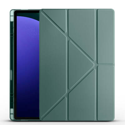 Galaxy Tab S9 Ultra Kılıf Zore Tri Folding Kalem Bölmeli Standlı Kılıf - 9