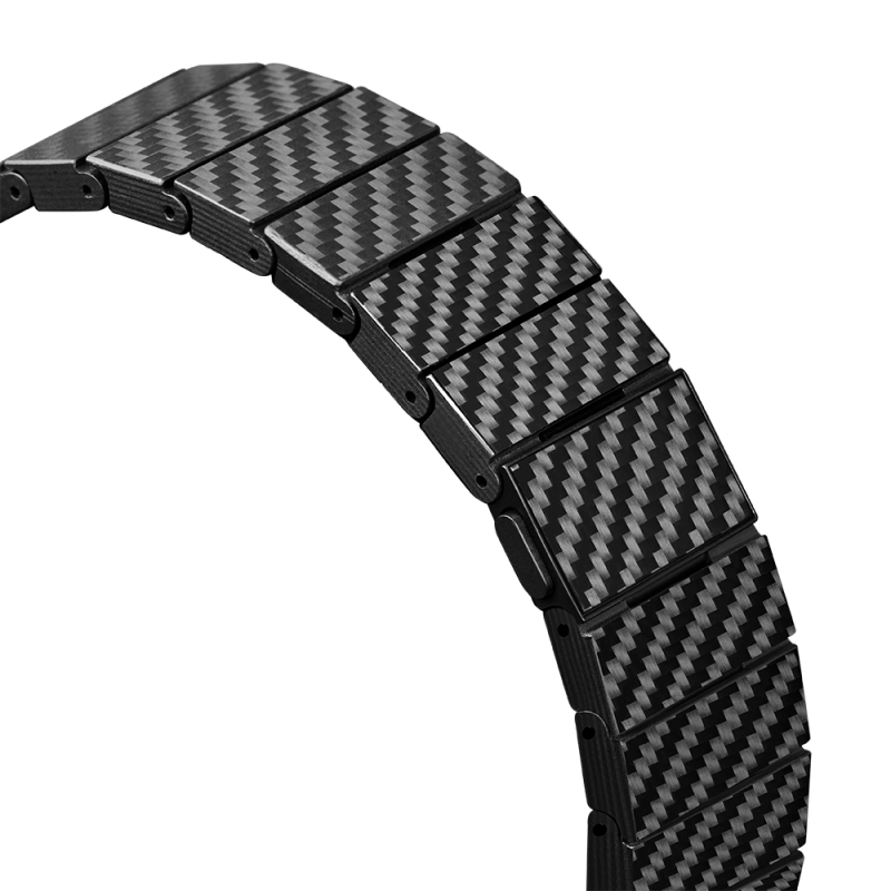 Galaxy Watch 4 40mm Series Compatible Carbon Fiber Pitaka Modern Series Black-Grey Twill Band - 10