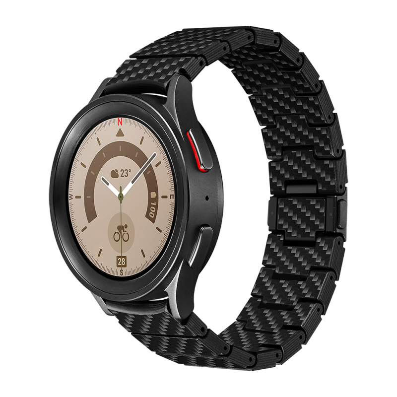 Galaxy Watch 4 Classic 42mm Karbon Fiber Pitaka Modern Serisi Black-Grey Twill Kordon - 3