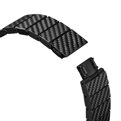 Galaxy Watch 6 Classic 43mm Carbon Fiber Pitaka Modern Series Black-Grey Twill Band - 11