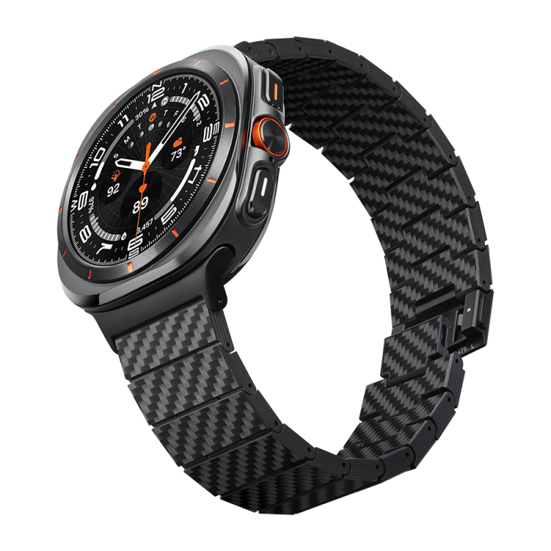 Galaxy Watch Ultra 47mm Carbon Fiber Pitaka Modern Series Black-Grey Twill Band - 4