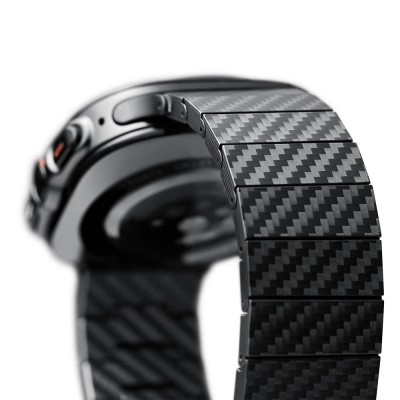 Galaxy Watch Ultra 47mm Carbon Fiber Pitaka Modern Series Black-Grey Twill Band - 7