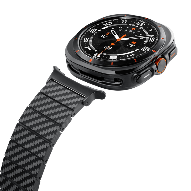 Galaxy Watch Ultra 47mm Carbon Fiber Pitaka Modern Series Black-Grey Twill Band - 8