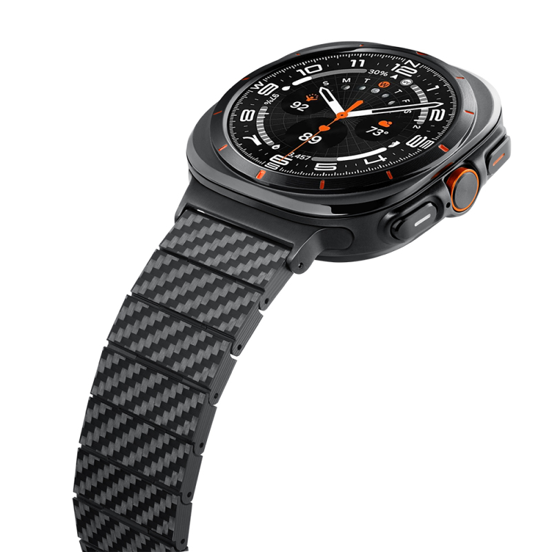 Galaxy Watch Ultra 47mm Carbon Fiber Pitaka Modern Series Black-Grey Twill Band - 9