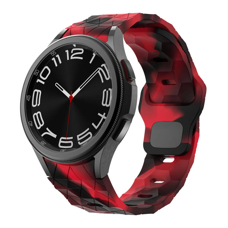 Galaxy Waych 5 44mm Zore KRD-116 20mm Futbol Desenli Spor Tasarımlı Silikon Kordon - 12