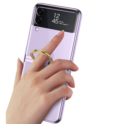 Galaxy Z Flip 3 Kılıf Zore Yüzüklü Kıpta Kapak - 9