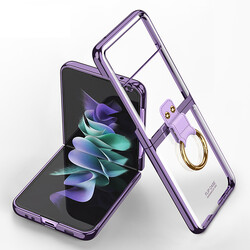 Galaxy Z Flip 3 Kılıf Zore Yüzüklü Kıpta Kapak - 12