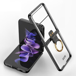 Galaxy Z Flip 3 Kılıf Zore Yüzüklü Kıpta Kapak - 13