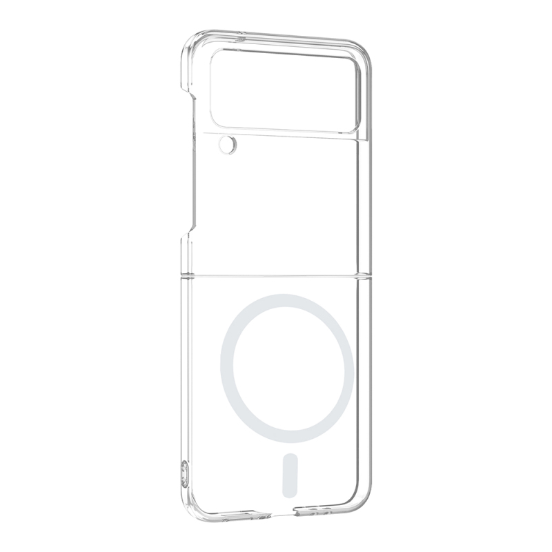 Galaxy Z Flip 4 Camera Protected M-Safe Charging Transparent Zore London Hard PC Case - 3