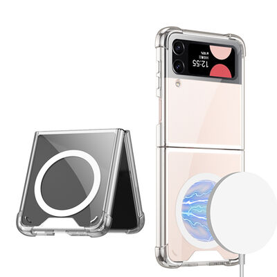 Galaxy Z Flip 4 Case with Wireless Charging Featured Airbag Zore Kıpta Anti Shock Magsafe Cover - 1