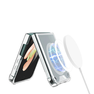 Galaxy Z Flip 4 Case with Wireless Charging Featured Airbag Zore Kıpta Anti Shock Magsafe Cover - 3