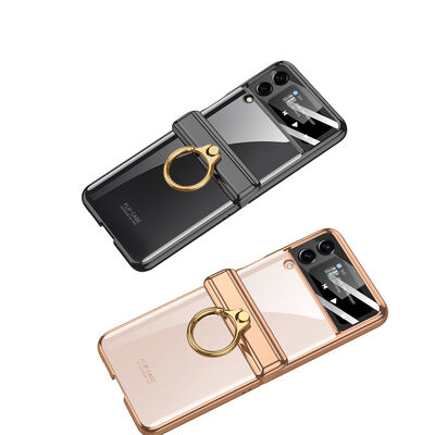 Galaxy Z Flip 4 Case Zore Kıpta Ring Lens Protected Cover - 11