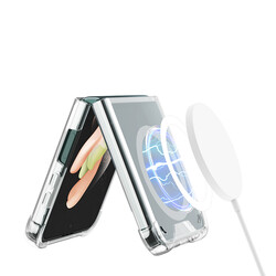 Galaxy Z Flip 4 Kılıf Wireless Şarj Özellikli Airbagli Zore Kıpta Anti Shock Magsafe Kapak - 3