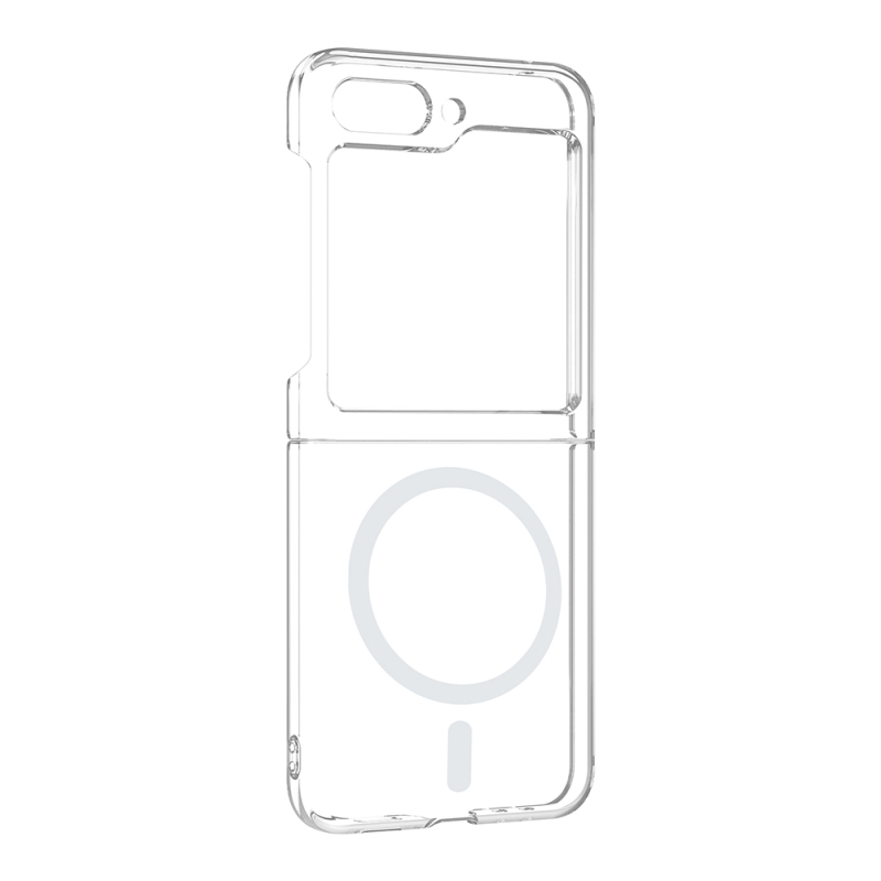 Galaxy Z Flip 5 Camera Protected, M-Safe Charging, Transparent Zore London Hard PC Case - 3