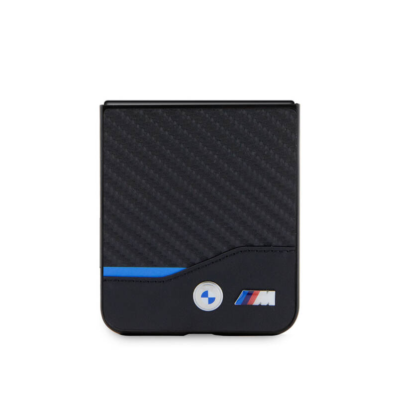 Galaxy Z Flip 5 Case BMW Original Licensed M Logo PU Carbon Cover - 5