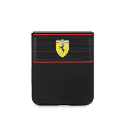 Galaxy Z Flip 5 Case Ferrari Original Licensed PU Leather Metal Logo Multi Striped Cover - 14