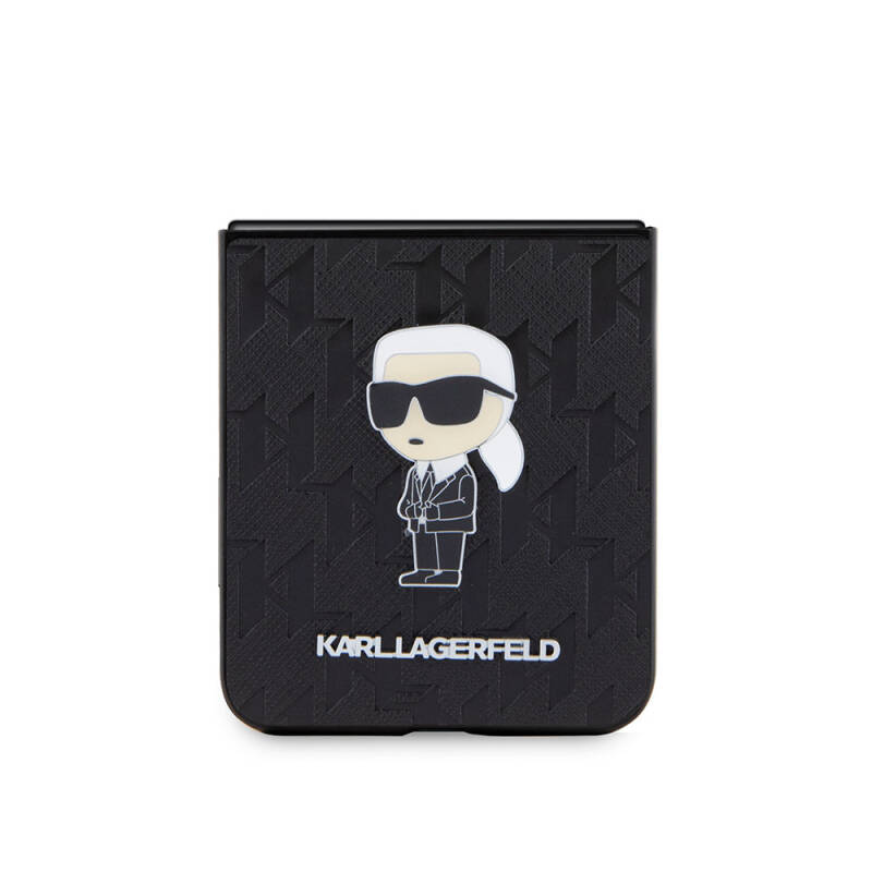 Galaxy Z Flip 5 Case Karl Lagerfeld Original Licensed KL Patterned Karl Iconic Saffiano Cover - 4