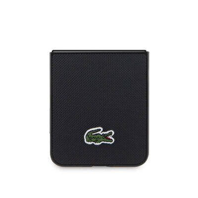 Galaxy Z Flip 5 Case Lacoste Original Licensed PU Pique Pattern Back Surface Iconic Crocodile Woven Logo Cover - 6