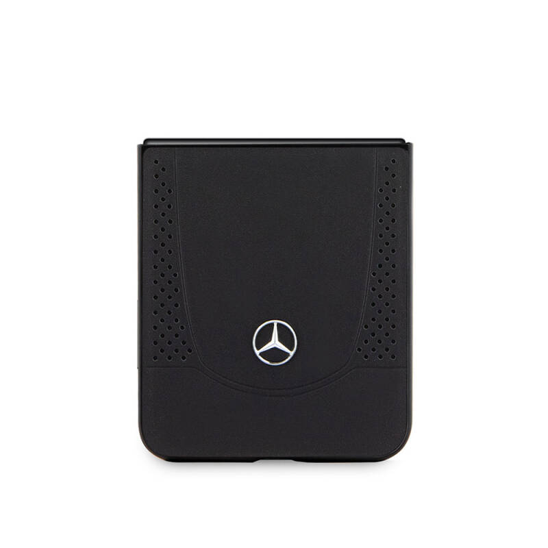 Galaxy Z Flip 5 Case Mercedes Benz Original Licensed Metal Star Logo Urban Leather Cover - 5