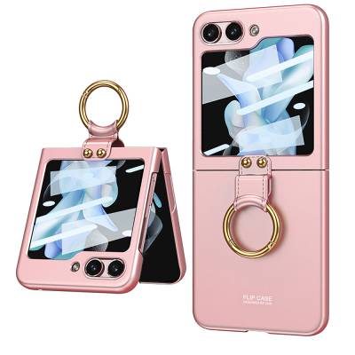 Galaxy Z Flip 5 Case Zore Kıpta Flip Hard Cover with Ring - 1