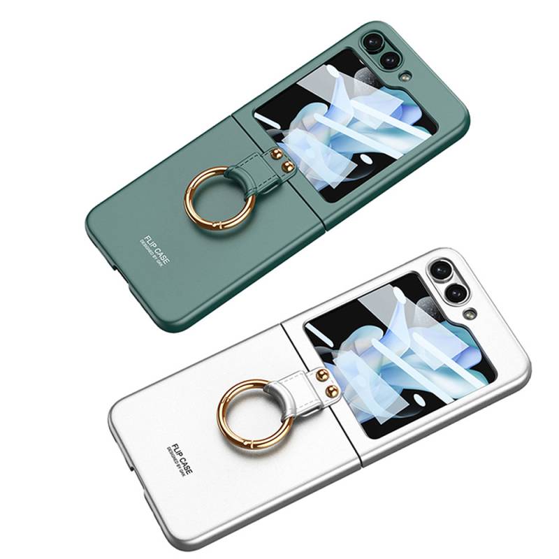 Galaxy Z Flip 5 Case Zore Kıpta Flip Hard Cover with Ring - 10