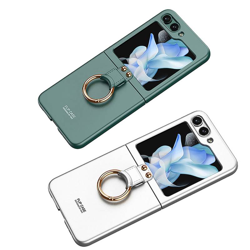 Galaxy Z Flip 5 Case Zore Kıpta Flip Hard Cover with Ring - 12