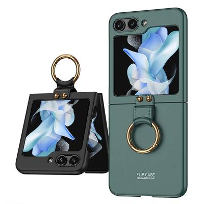 Galaxy Z Flip 5 Case Zore Kıpta Flip Hard Cover with Ring - 14