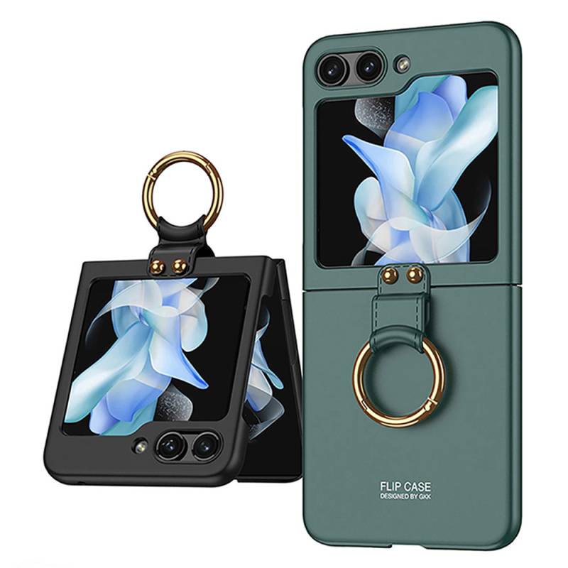 Galaxy Z Flip 5 Case Zore Kıpta Flip Hard Cover with Ring - 14