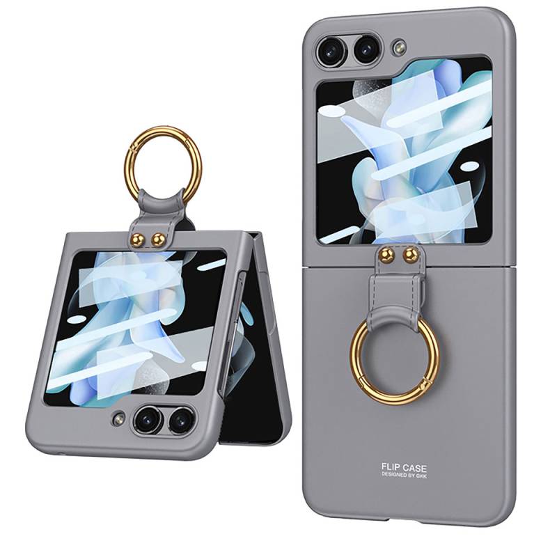 Galaxy Z Flip 5 Case Zore Kıpta Flip Hard Cover with Ring - 3
