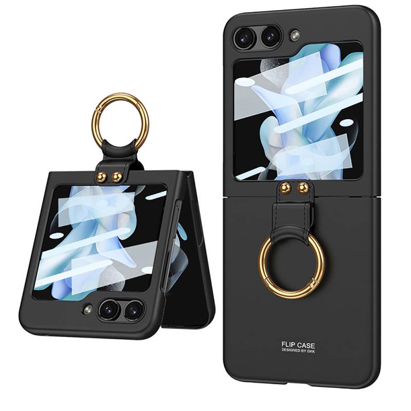 Galaxy Z Flip 5 Case Zore Kıpta Flip Hard Cover with Ring - 6