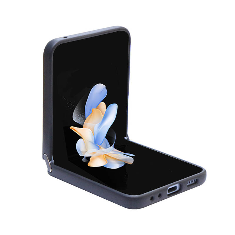 Galaxy Z Flip 5 Kılıf Guess Orjinal Lisanslı PU Deri Taşlı Üçgen Logo 4G Desenli Strass Kapak - 11