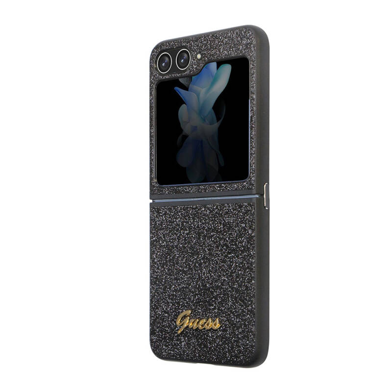 Galaxy Z Flip 5 Kılıf Guess Orjinal Lisanslı Yazı Logolu Glitter Script Kapak - 6