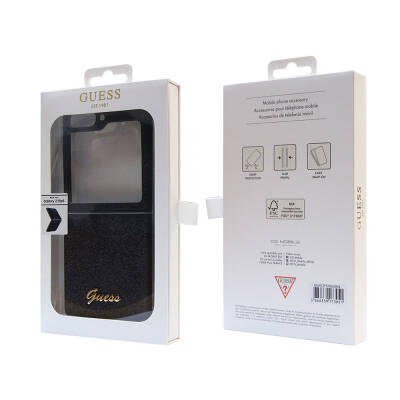 Galaxy Z Flip 5 Kılıf Guess Orjinal Lisanslı Yazı Logolu Glitter Script Kapak - 8