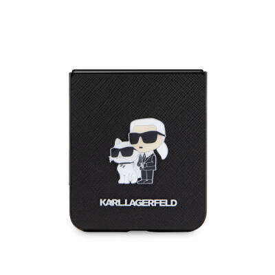 Galaxy Z Flip 5 Kılıf Karl Lagerfeld Orjinal Lisanslı K&C Metal Logolu Saffiano Kapak - 4