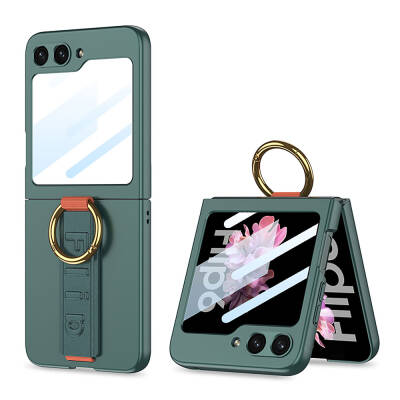 Galaxy Z Flip 6 Case Camera Protected Ring Carbon Designed Zore Flip Ring Kıpta Cover - 5