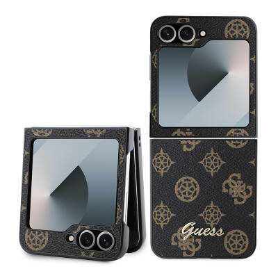 Galaxy Z Flip 6 Case Guess Original Licensed Peony Script Cover - 9