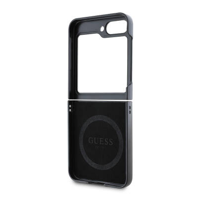 Galaxy Z Flip 6 Case Guess Original Licensed Saffiano Metal Logo Cover - 7