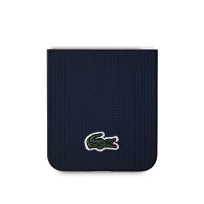 Galaxy Z Flip 6 Case Lacoste Original Licensed Magsafe Charging Featured Pique Pattern Back Surface Iconic Crocodile Woven Logo Cover - 6