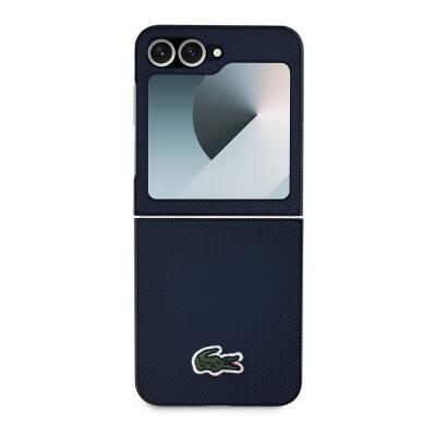 Galaxy Z Flip 6 Case Lacoste Original Licensed Pique Pattern Back Surface Cover with Iconic Crocodile Woven Logo - 3