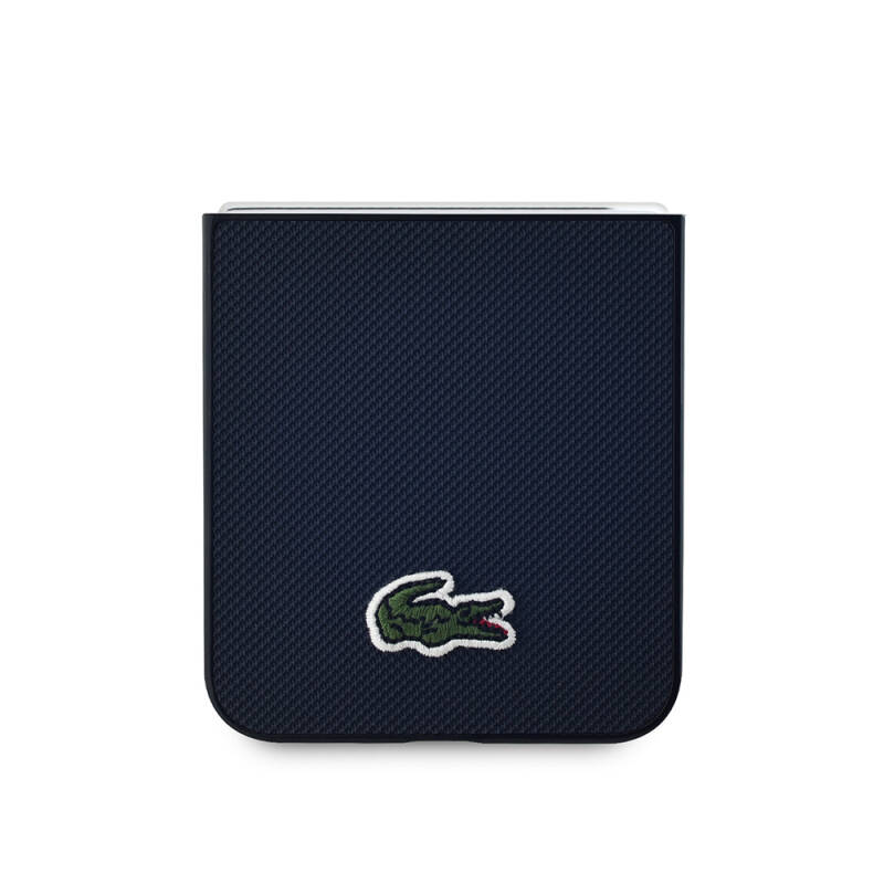 Galaxy Z Flip 6 Case Lacoste Original Licensed Pique Pattern Back Surface Cover with Iconic Crocodile Woven Logo - 6