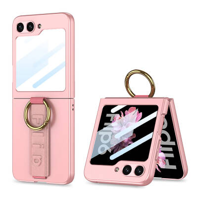 Galaxy Z Flip 6 Case with Camera Protection Ring Zore Flip Ring Kıpta Cover - 1