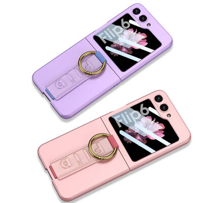 Galaxy Z Flip 6 Case with Camera Protection Ring Zore Flip Ring Kıpta Cover - 6