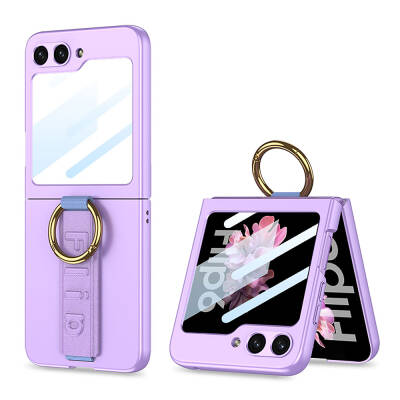 Galaxy Z Flip 6 Case with Camera Protection Ring Zore Flip Ring Kıpta Cover - 3